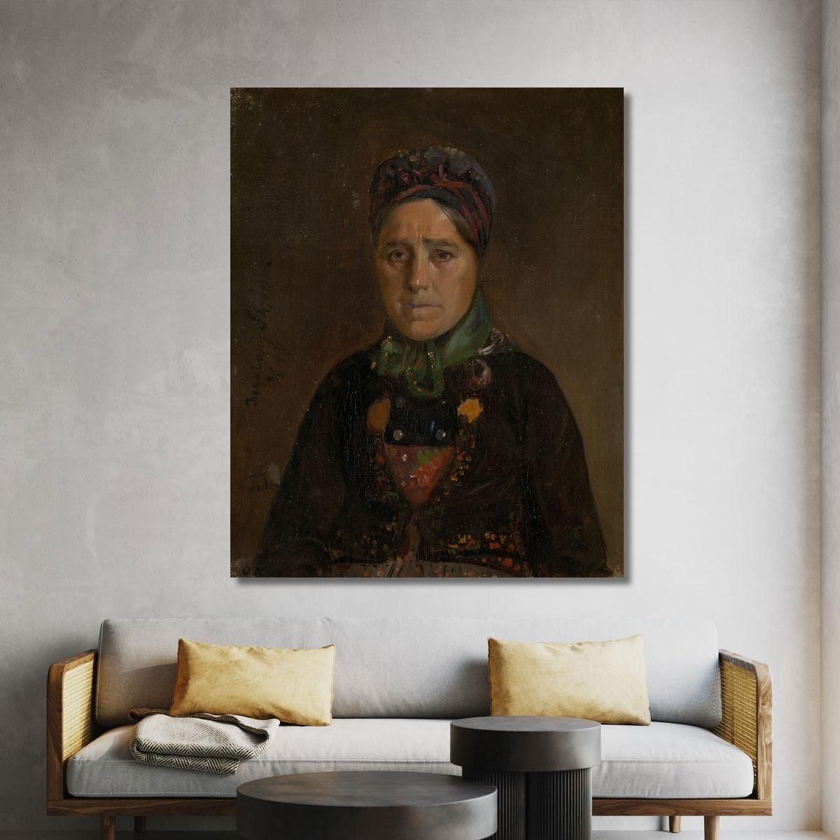 Portrait Of Ingeborg Skjønne From Numedal Adolph Tidemand atd60 canvas print 