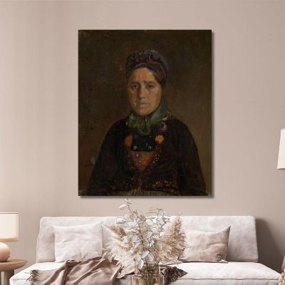 Portrait Of Ingeborg Skjønne From Numedal Adolph Tidemand atd60 canvas print 