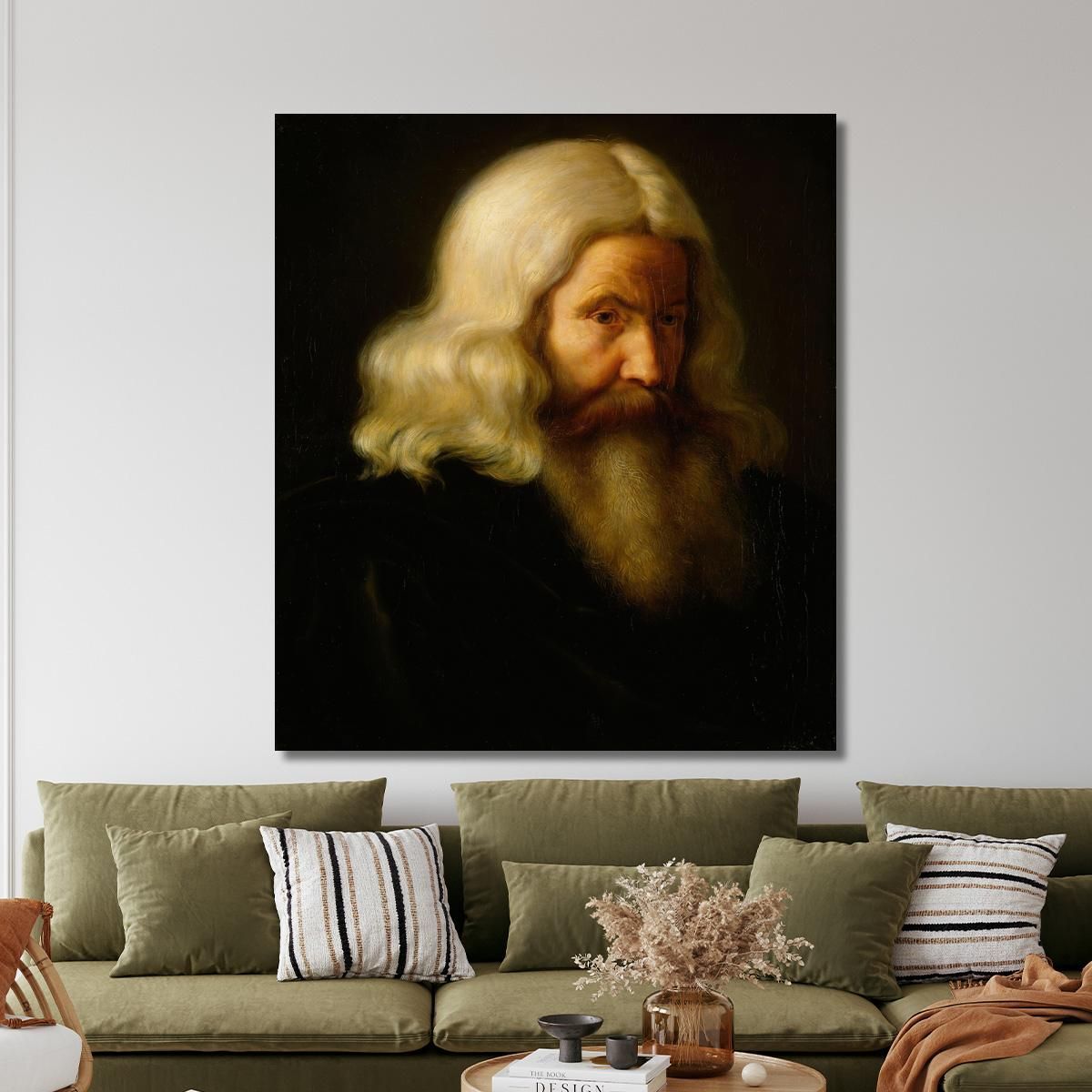 Study Of An Old Man Adolph Tidemand atd79 canvas print 