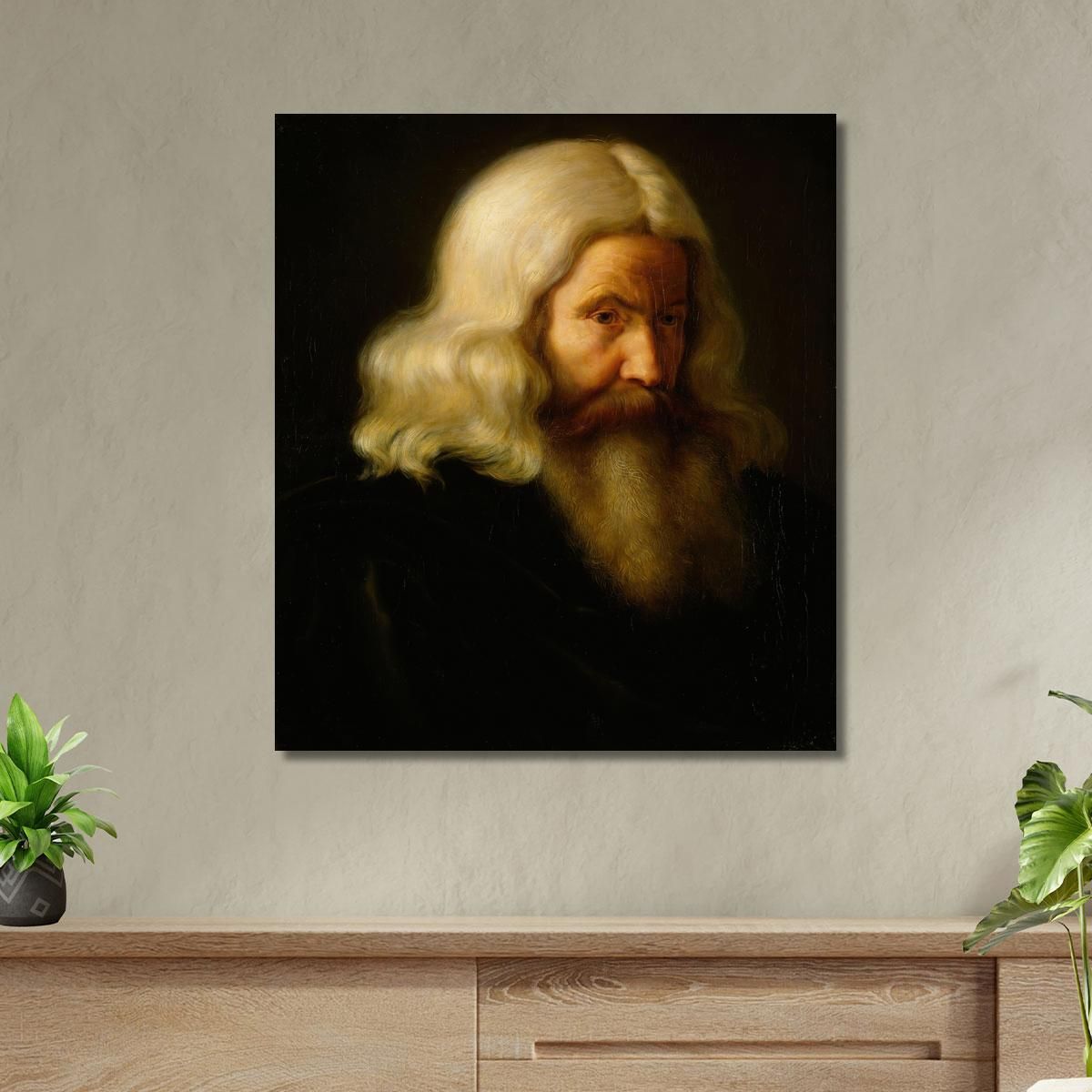 Study Of An Old Man Adolph Tidemand atd79 canvas print 