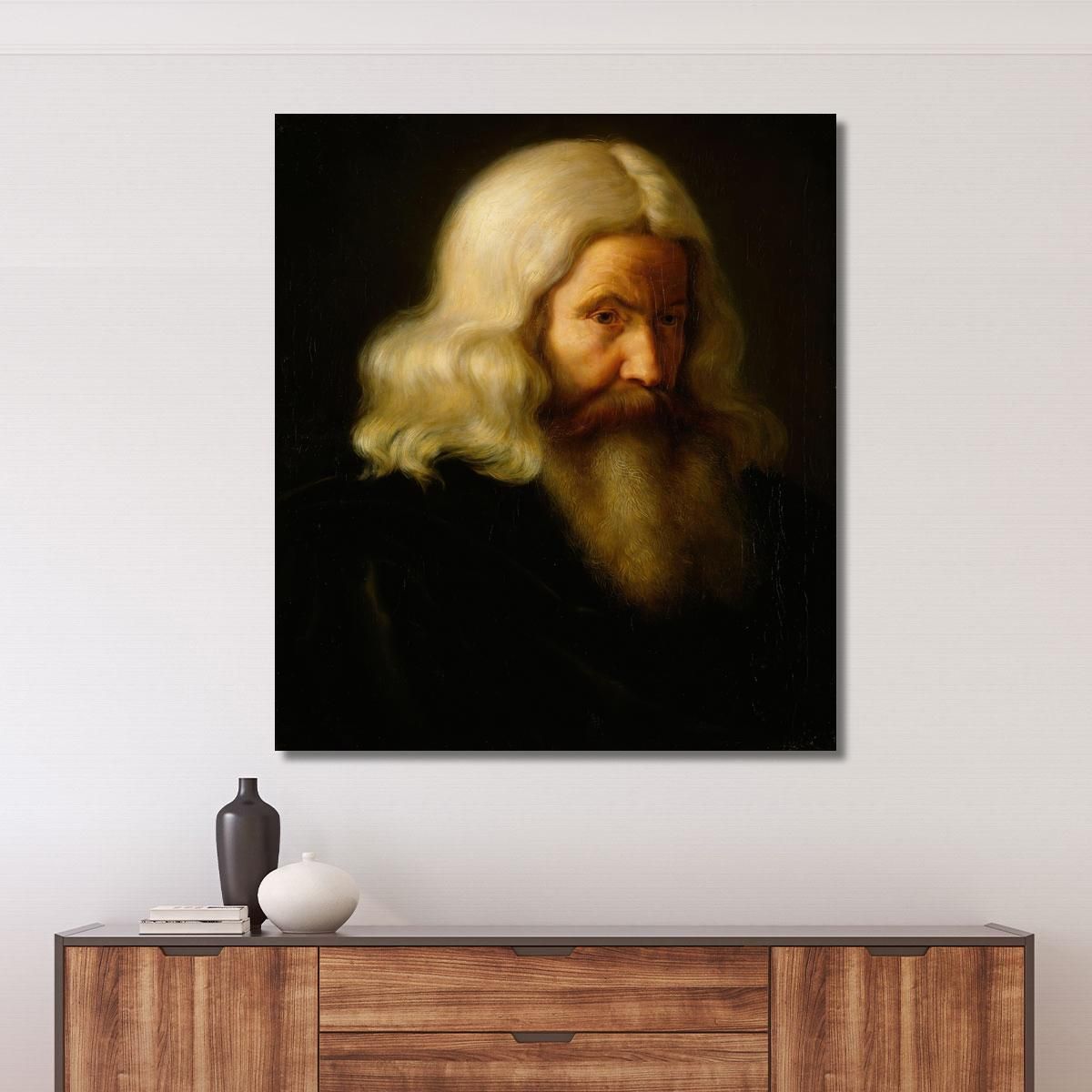 Study Of An Old Man Adolph Tidemand atd79 canvas print 