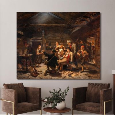 The Wounded Bear Hunter Adolph Tidemand atd85 canvas print 