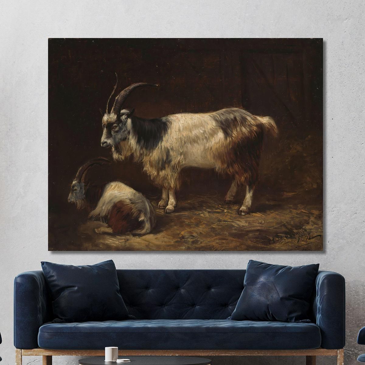 Two Goats Adolph Tidemand atd87 canvas print 