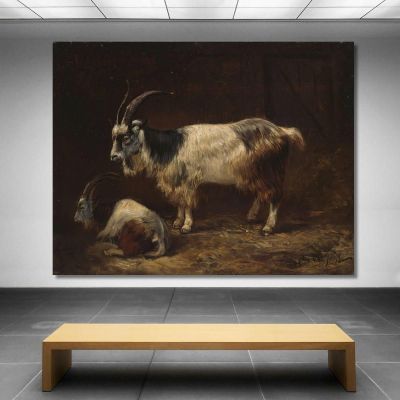 Two Goats Adolph Tidemand atd87 canvas print 