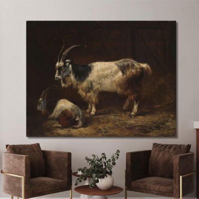 Two Goats Adolph Tidemand atd87 canvas print 