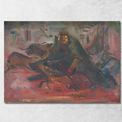 Boar Hunt Arnold Peter Weisz-Kubínčan apw4 canvas print 