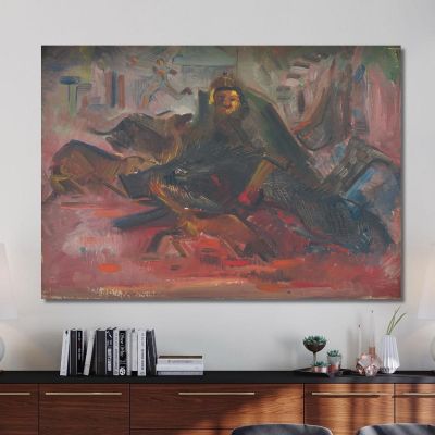Boar Hunt Arnold Peter Weisz-Kubínčan apw4 canvas print 