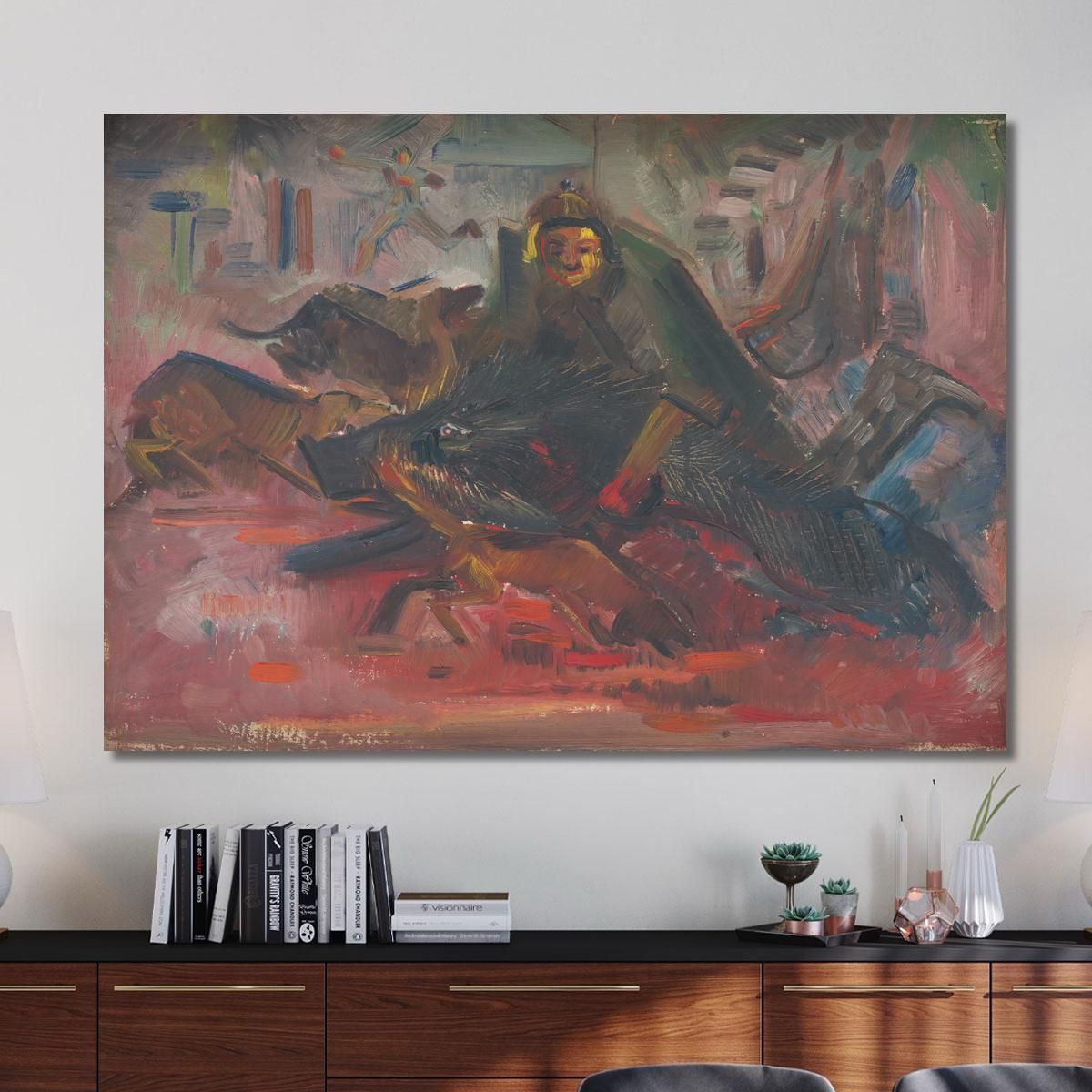Boar Hunt Arnold Peter Weisz-Kubínčan apw4 canvas print 