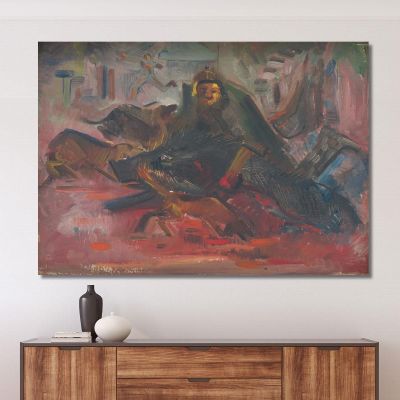 Boar Hunt Arnold Peter Weisz-Kubínčan apw4 canvas print 