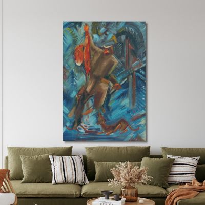 Hunter With A Fox In His Hand 2 Arnold Peter Weisz-Kubínčan apw29 canvas print 