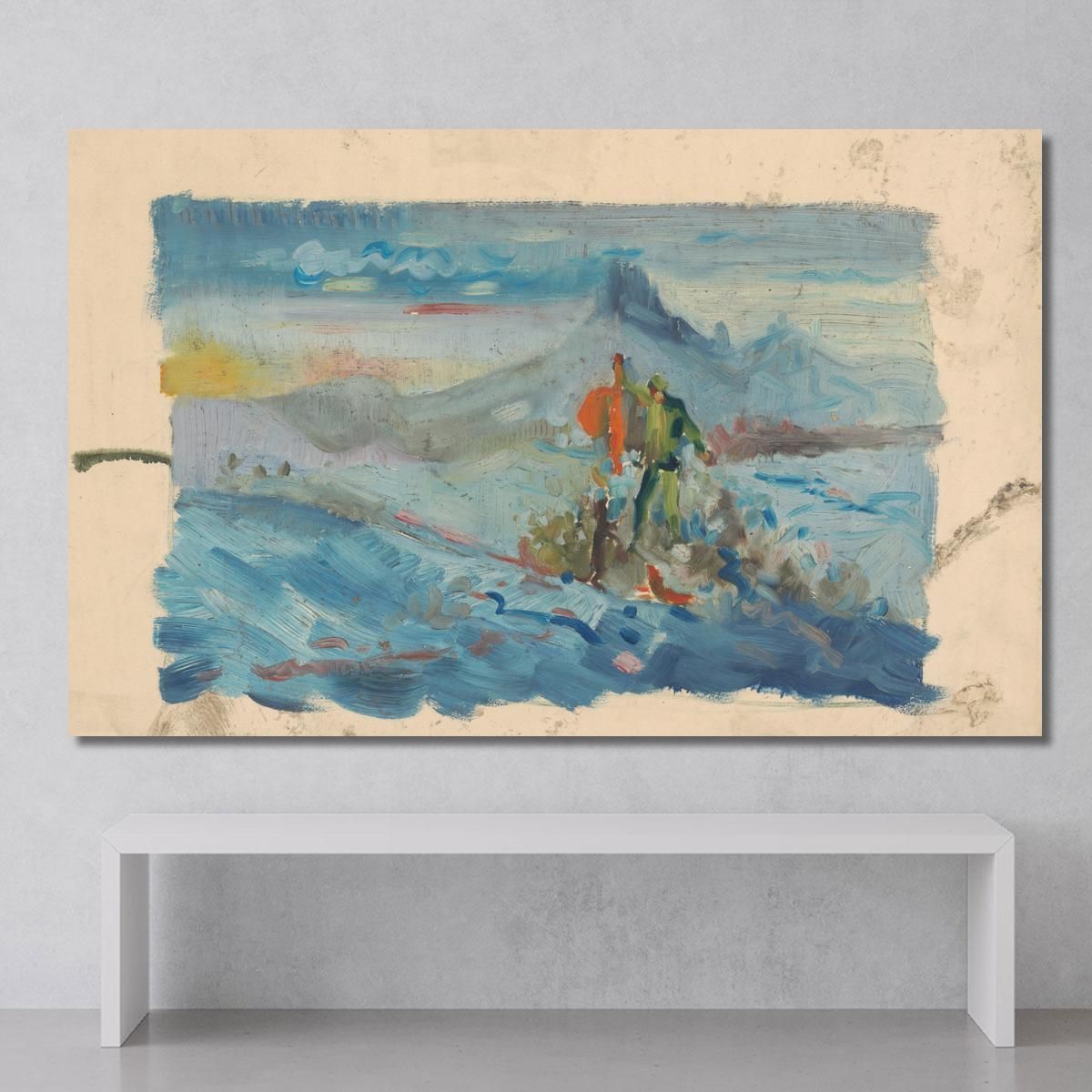 Hunters In A Landscape Arnold Peter Weisz-Kubínčan apw32 canvas print 
