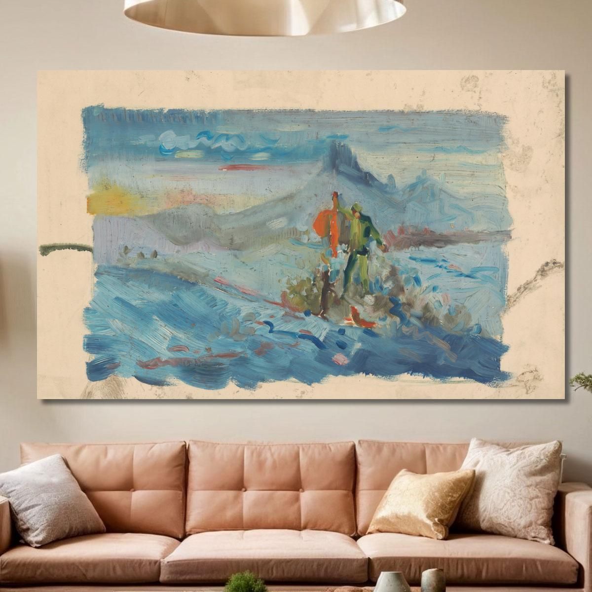 Hunters In A Landscape Arnold Peter Weisz-Kubínčan apw32 canvas print 