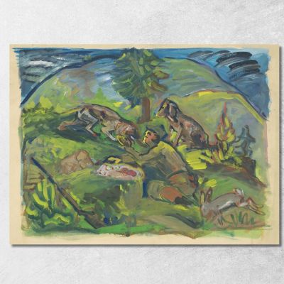 Hunting Motif Arnold Peter Weisz-Kubínčan apw34 canvas print 