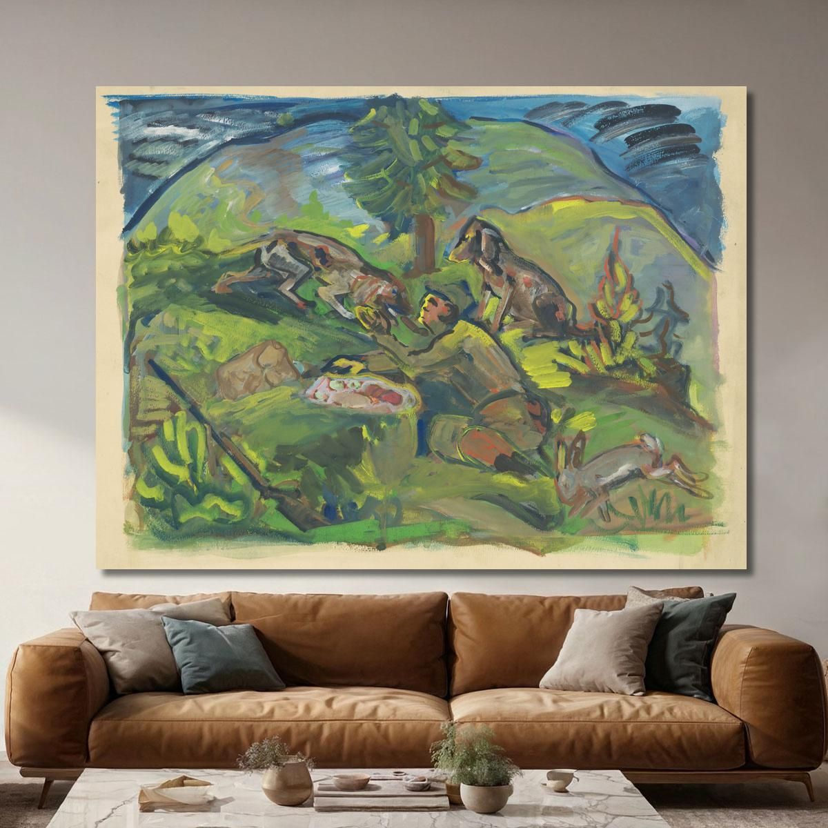 Hunting Motif Arnold Peter Weisz-Kubínčan apw34 canvas print 