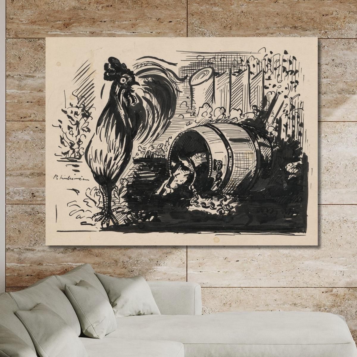The Cock And The Dog Arnold Peter Weisz-Kubínčan apw83 canvas print 