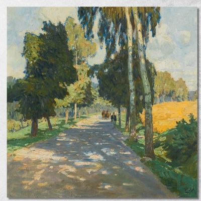 Tree-Lined Road In Bruntál Carl Moll cml48 canvas print 
