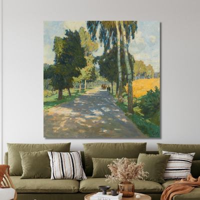 Tree-Lined Road In Bruntál Carl Moll cml48 canvas print 