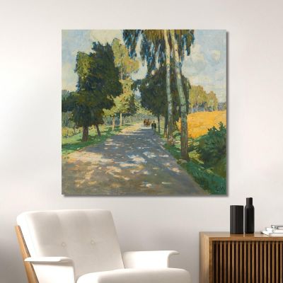 Tree-Lined Road In Bruntál Carl Moll cml48 canvas print 