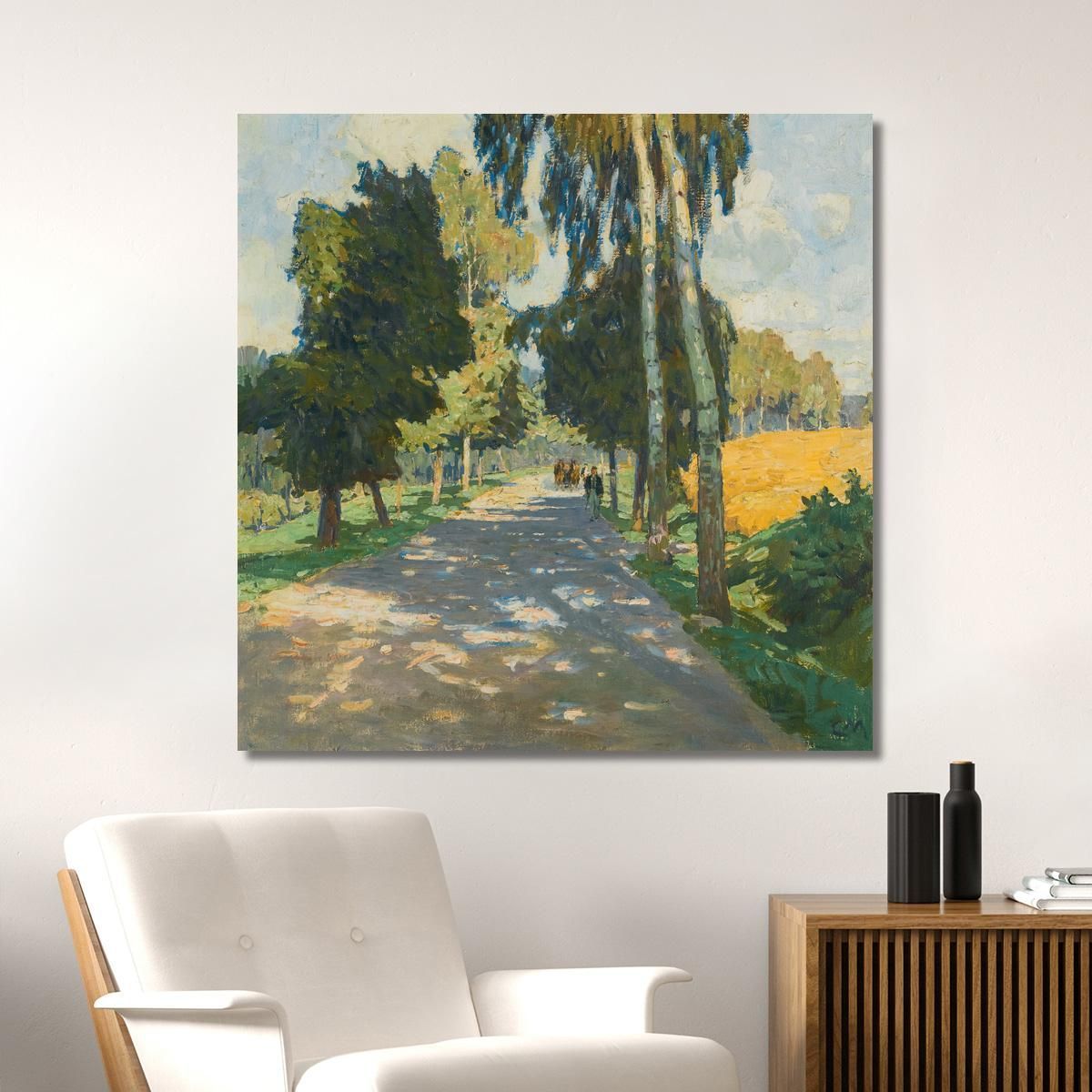 Tree-Lined Road In Bruntál Carl Moll cml48 canvas print 
