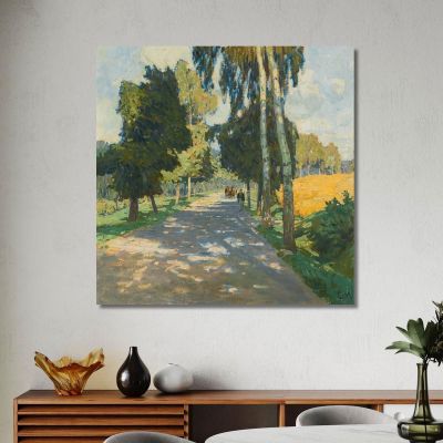 Tree-Lined Road In Bruntál Carl Moll cml48 canvas print 