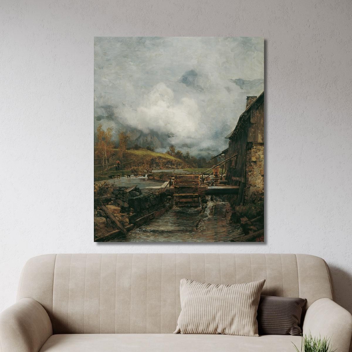 Watermill In Goisern – After Emil Jakob Schindler Carl Moll cml52 canvas print 