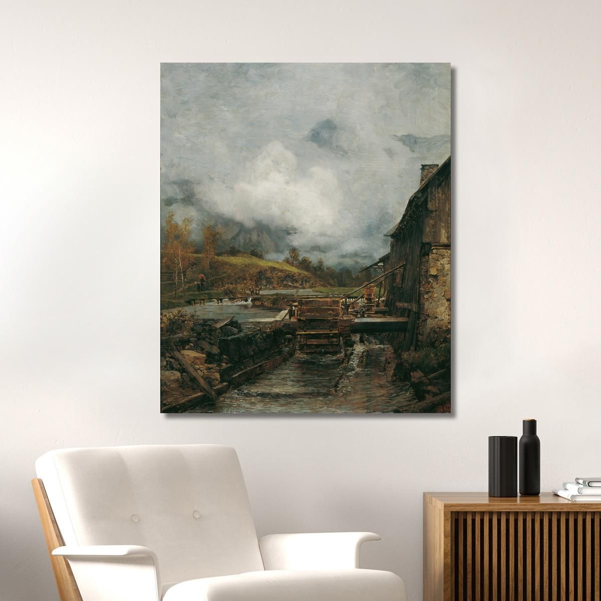 Watermill In Goisern – After Emil Jakob Schindler Carl Moll cml52 canvas print 