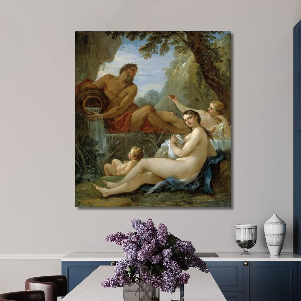 A River And A Fountain Nymph Charles-Joseph Natoire cjn2 canvas print 