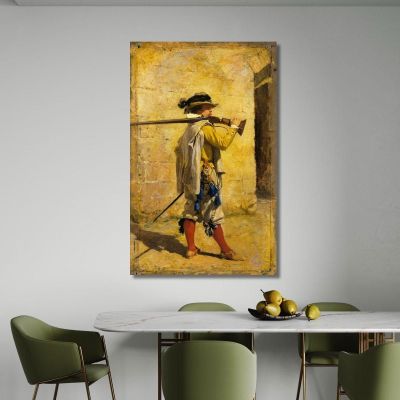 A Sentinel Time Of Louis Xiii Ernest Meissonier ems7 canvas print 