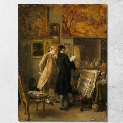 An Artist Showing His Work Ernest Meissonier ems9 canvas print 
