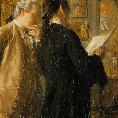 An Artist Showing His Work Ernest Meissonier ems9 canvas print