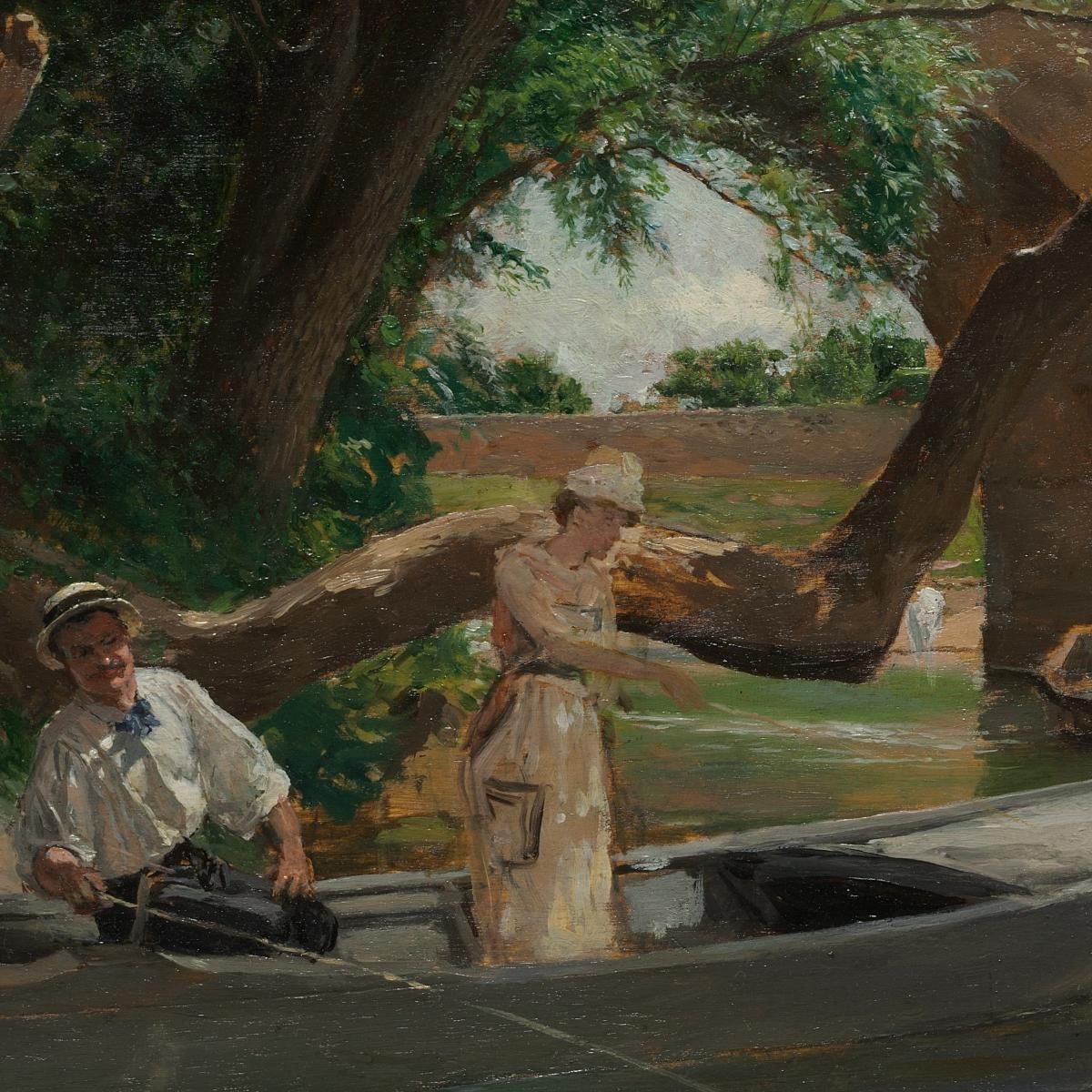 Bridge At Poissy Fishermen With Fishing Rods Ernest Meissonier ems11 canvas print