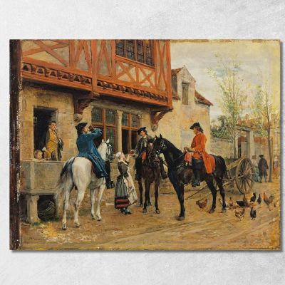 Halt At An Inn Ernest Meissonier ems18 canvas print 