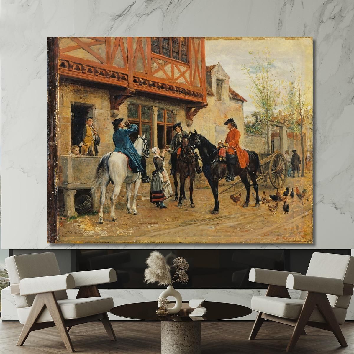 Halt At An Inn Ernest Meissonier ems18 canvas print 