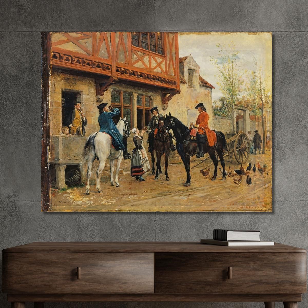 Halt At An Inn Ernest Meissonier ems18 canvas print 