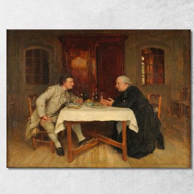 The Curate'S Wine Ernest Meissonier ems22 canvas print 