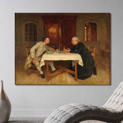 The Curate'S Wine Ernest Meissonier ems22 canvas print 