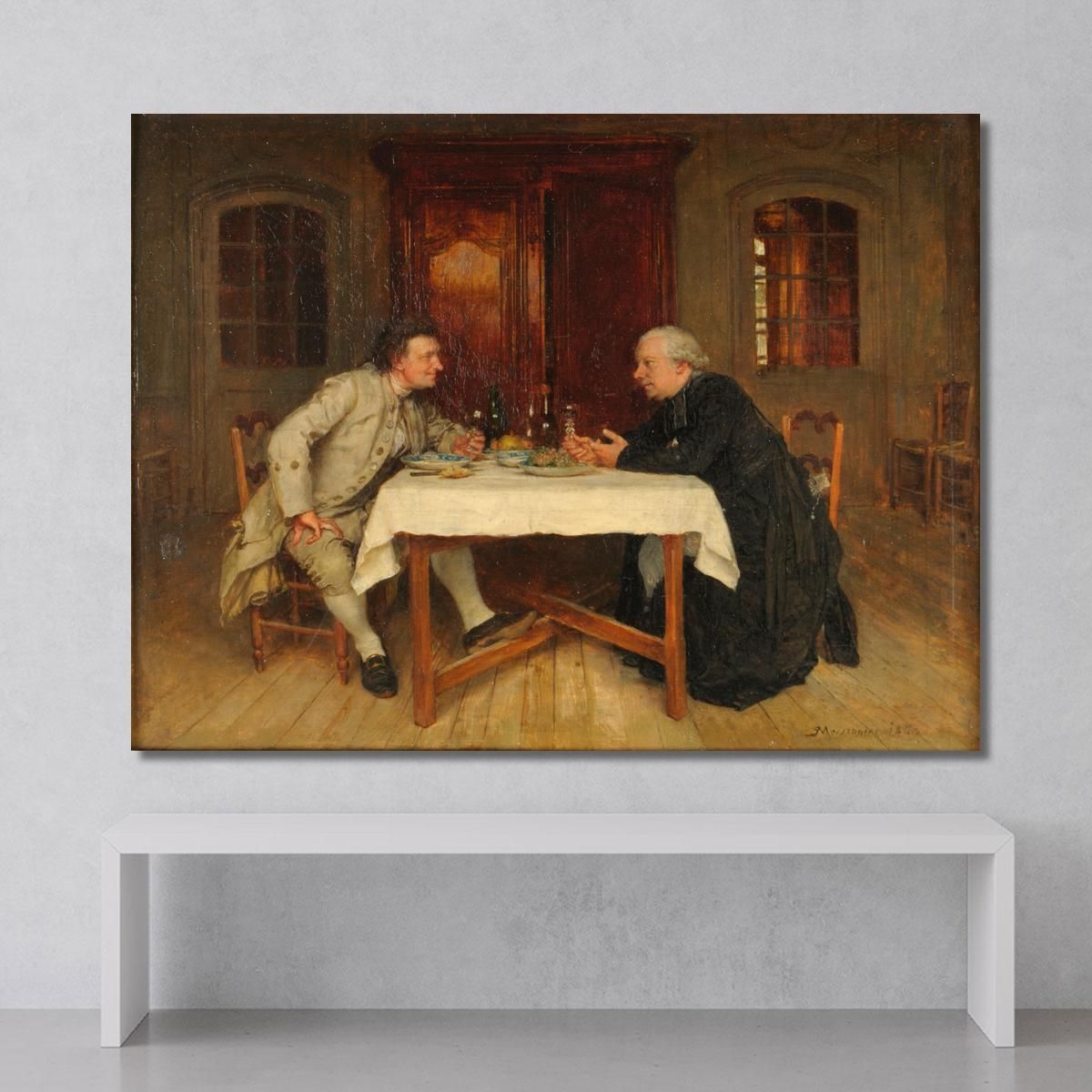 The Curate'S Wine Ernest Meissonier ems22 canvas print 