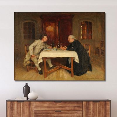 The Curate'S Wine Ernest Meissonier ems22 canvas print 