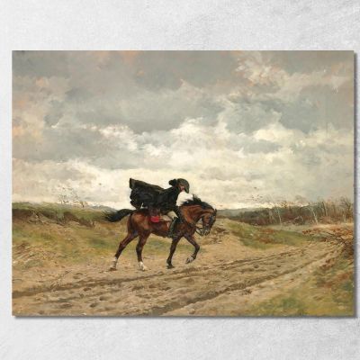 The Traveler Marshal Ney On Horseback Struggling Against The Wind Ernest Meissonier ems23 canvas print 