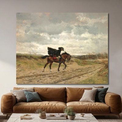 The Traveler Marshal Ney On Horseback Struggling Against The Wind Ernest Meissonier ems23 canvas print 