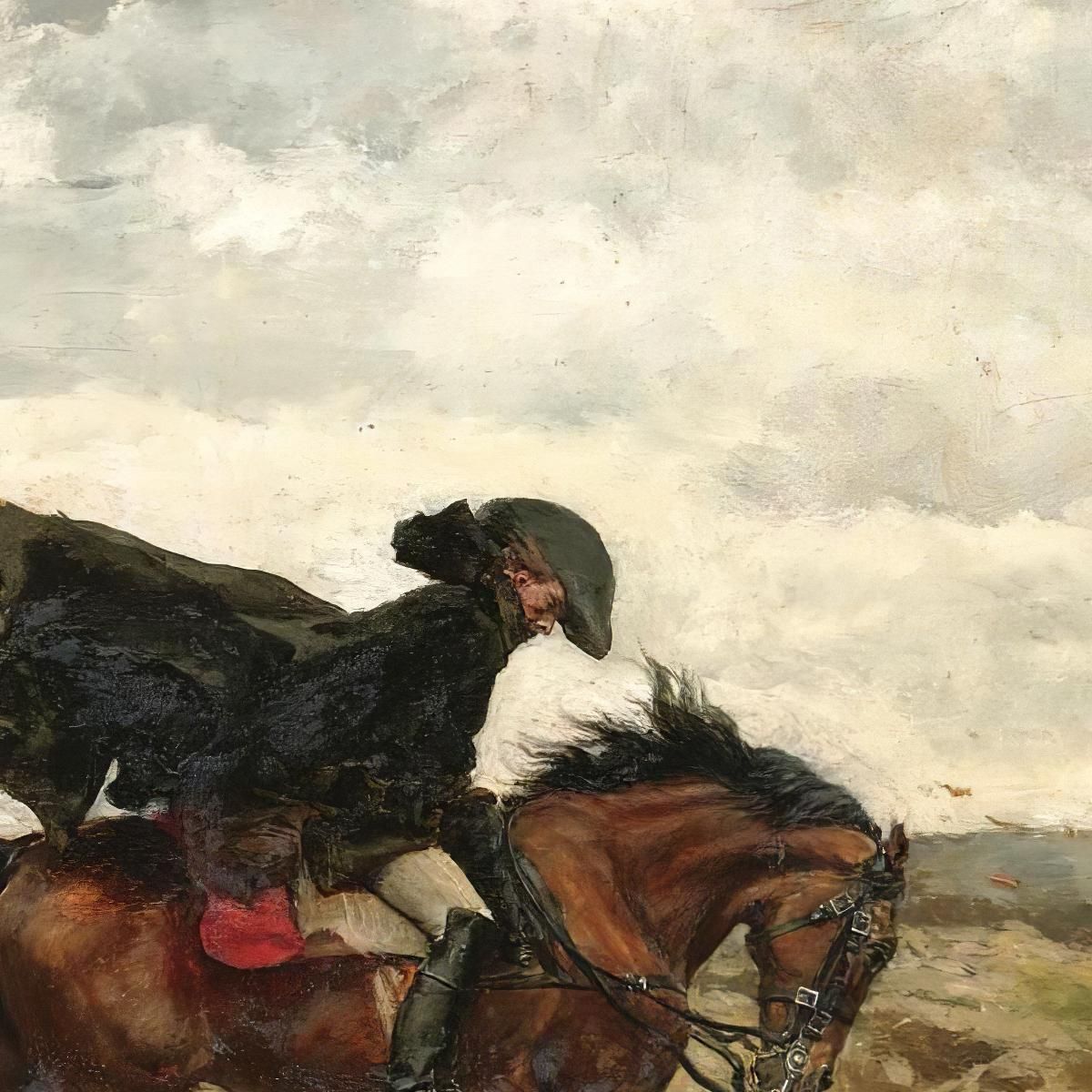 The Traveler Marshal Ney On Horseback Struggling Against The Wind Ernest Meissonier ems23 canvas print