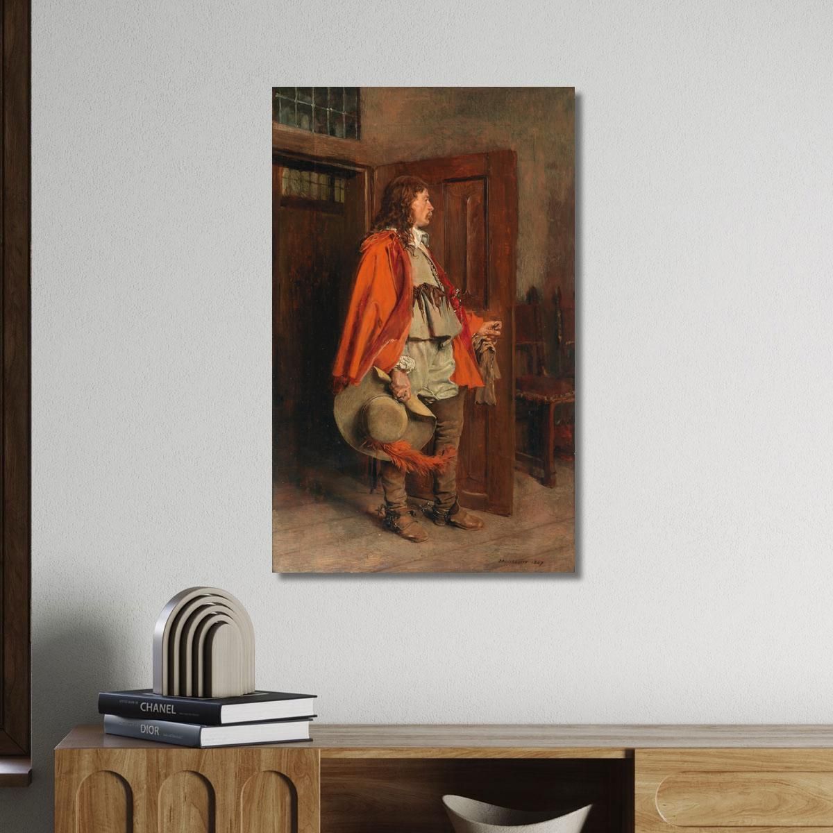 Man In A Red Cloak Ernest Meissonier ems25 canvas print 
