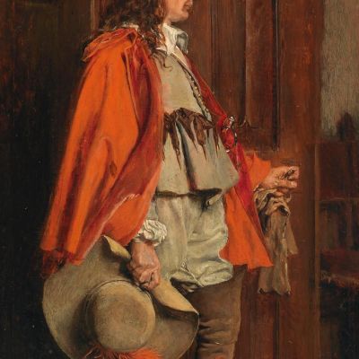 Man In A Red Cloak Ernest Meissonier ems25 canvas print