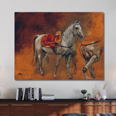 Studies Of A Gray Horse Ernest Meissonier ems30 canvas print 