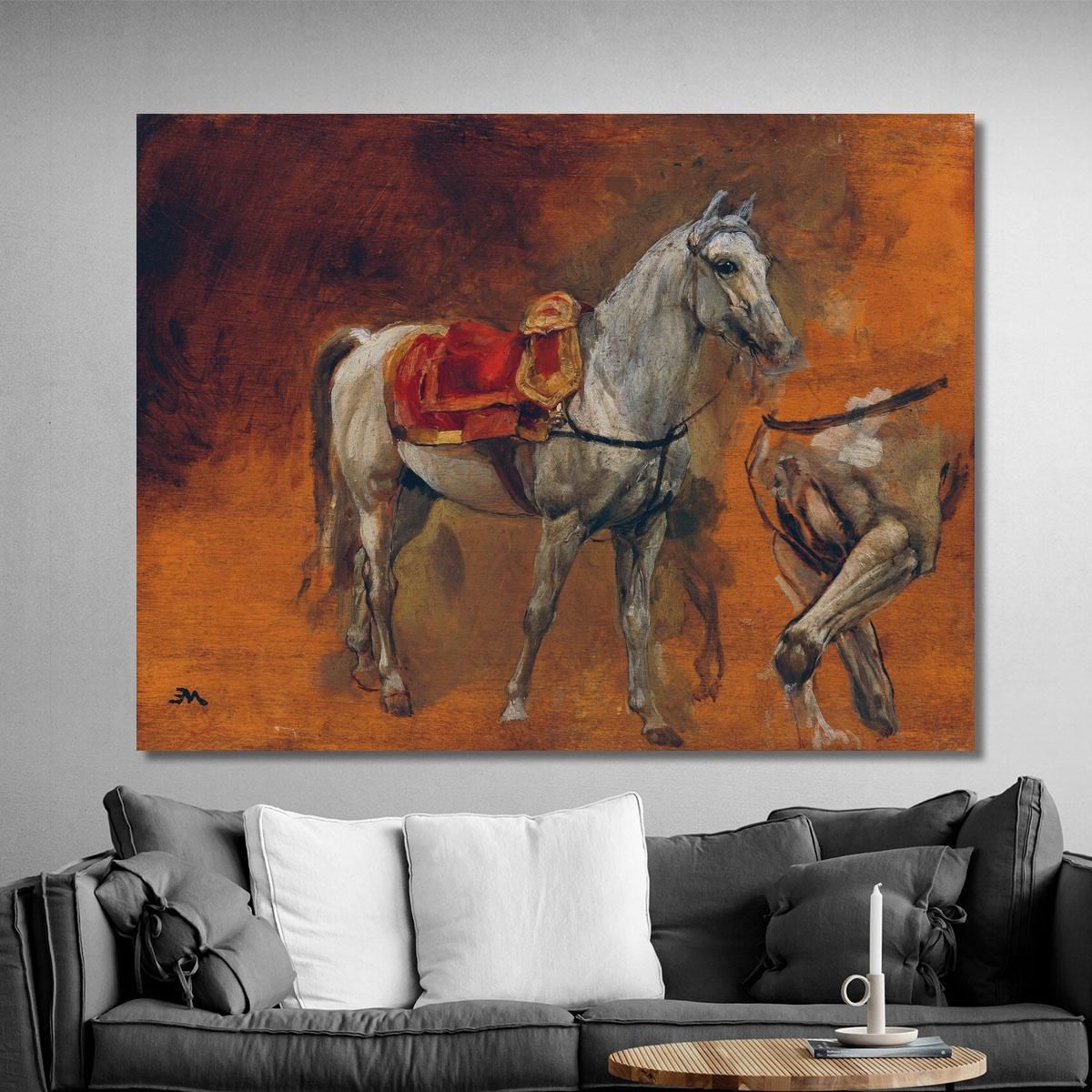 Studies Of A Gray Horse Ernest Meissonier ems30 canvas print 