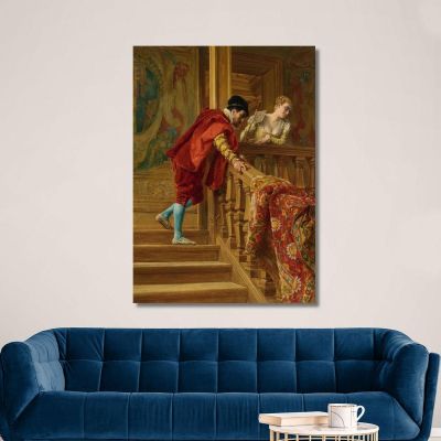 On The Staircase The Venetians Ernest Meissonier ems32 canvas print 