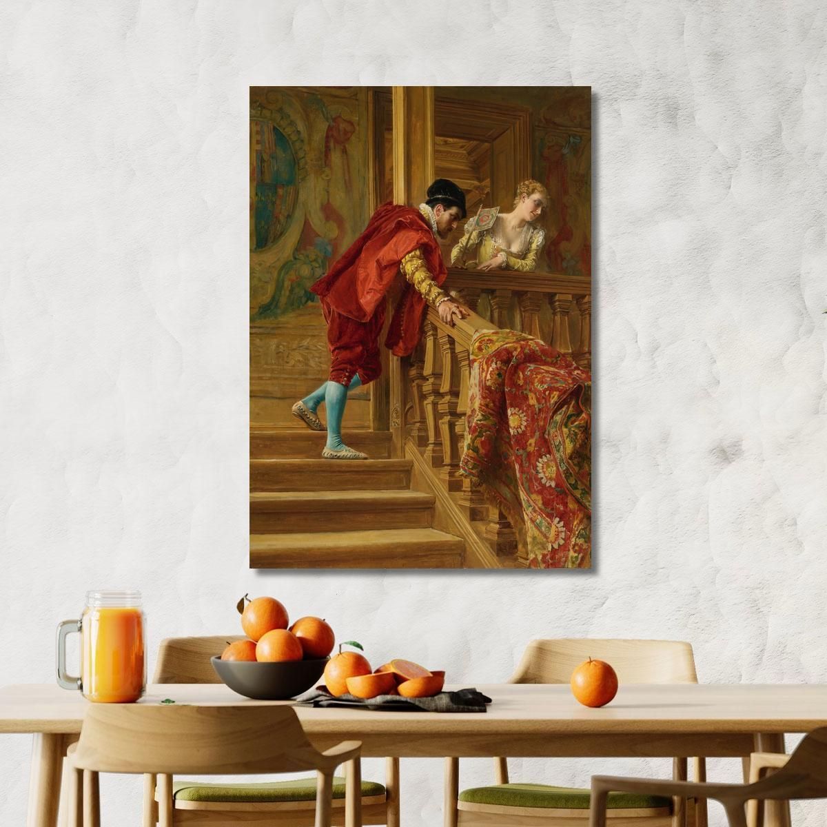 On The Staircase The Venetians Ernest Meissonier ems32 canvas print 