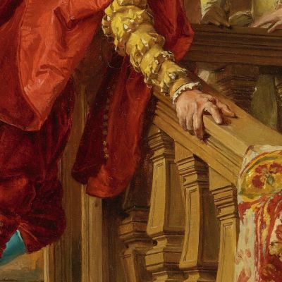 On The Staircase The Venetians Ernest Meissonier ems32 canvas print