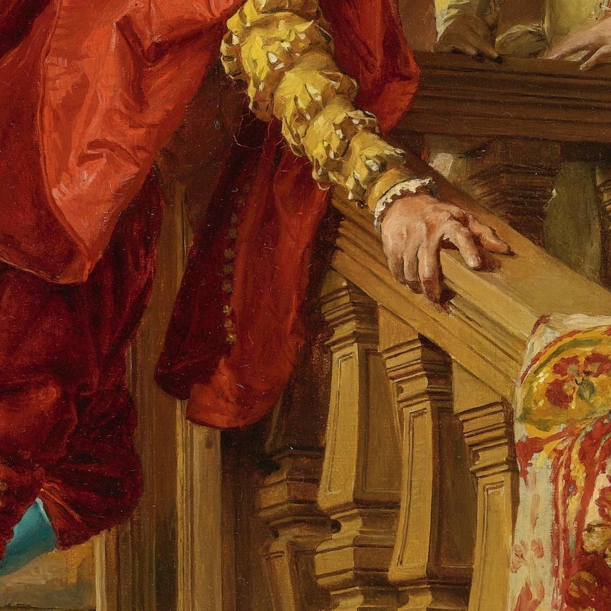 On The Staircase The Venetians Ernest Meissonier ems32 canvas print