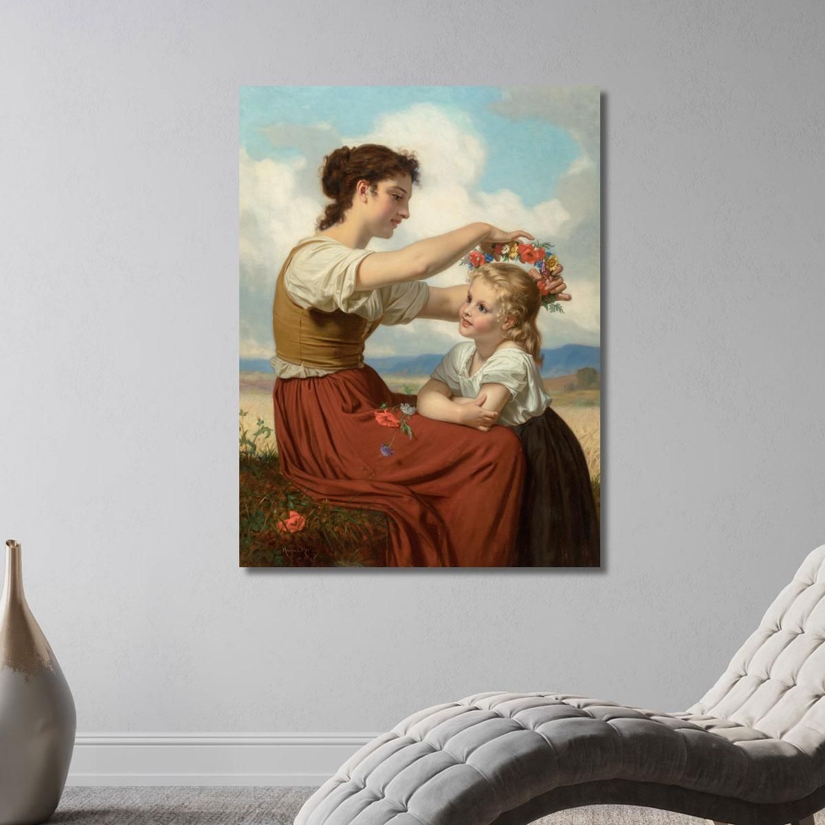 Crown Of Field Flowers Hugues Merle hmr7 canvas print 